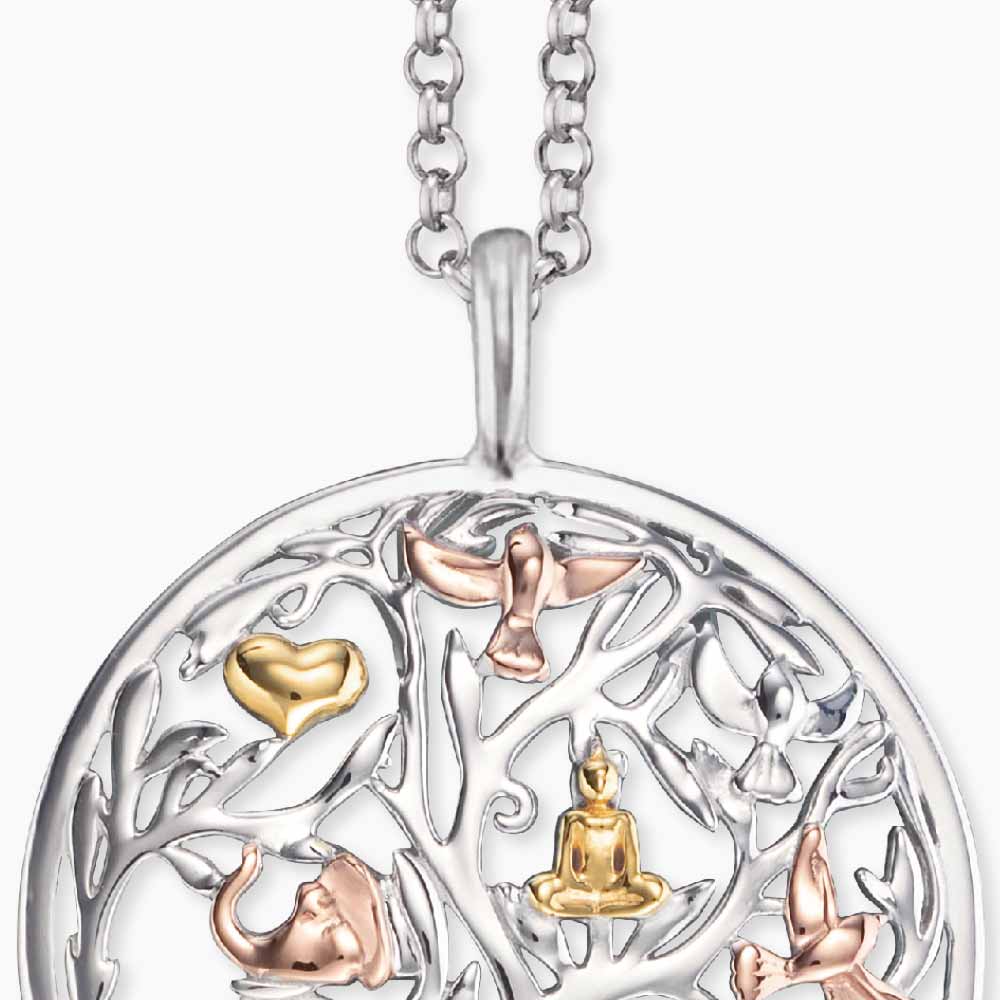 Engelsrufer Halskette Lebensbaum in Silber, Gold und Roségold