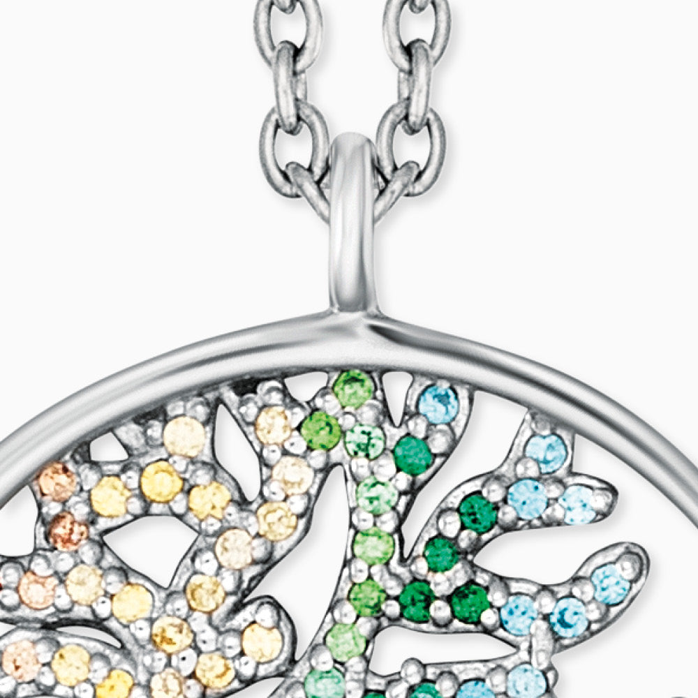 Engelsrufer necklace tree of life silver with zirconia multicolor