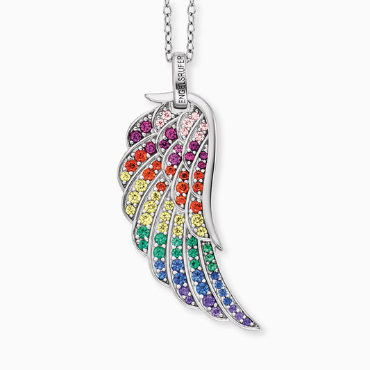 Engelsrufer Damen Silberkette Flügel mit Zirkonia multicolor