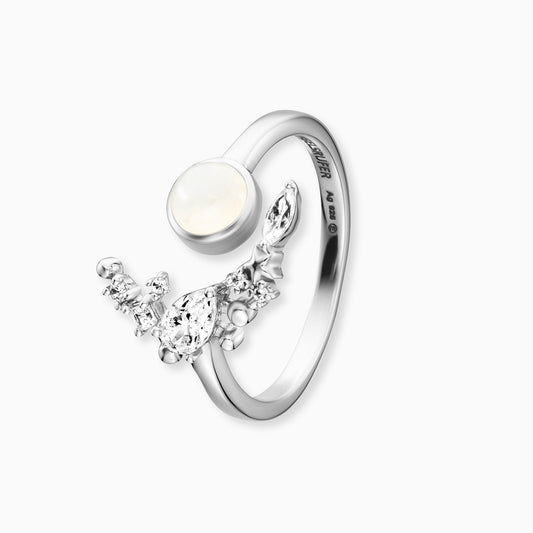 Engelsrufer women's ring silver open with moonstone and zirconia
