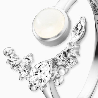 Engelsrufer women's ring silver open with moonstone and zirconia