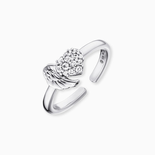 Ring 925er Silber Herzflügel mit Zirkonia