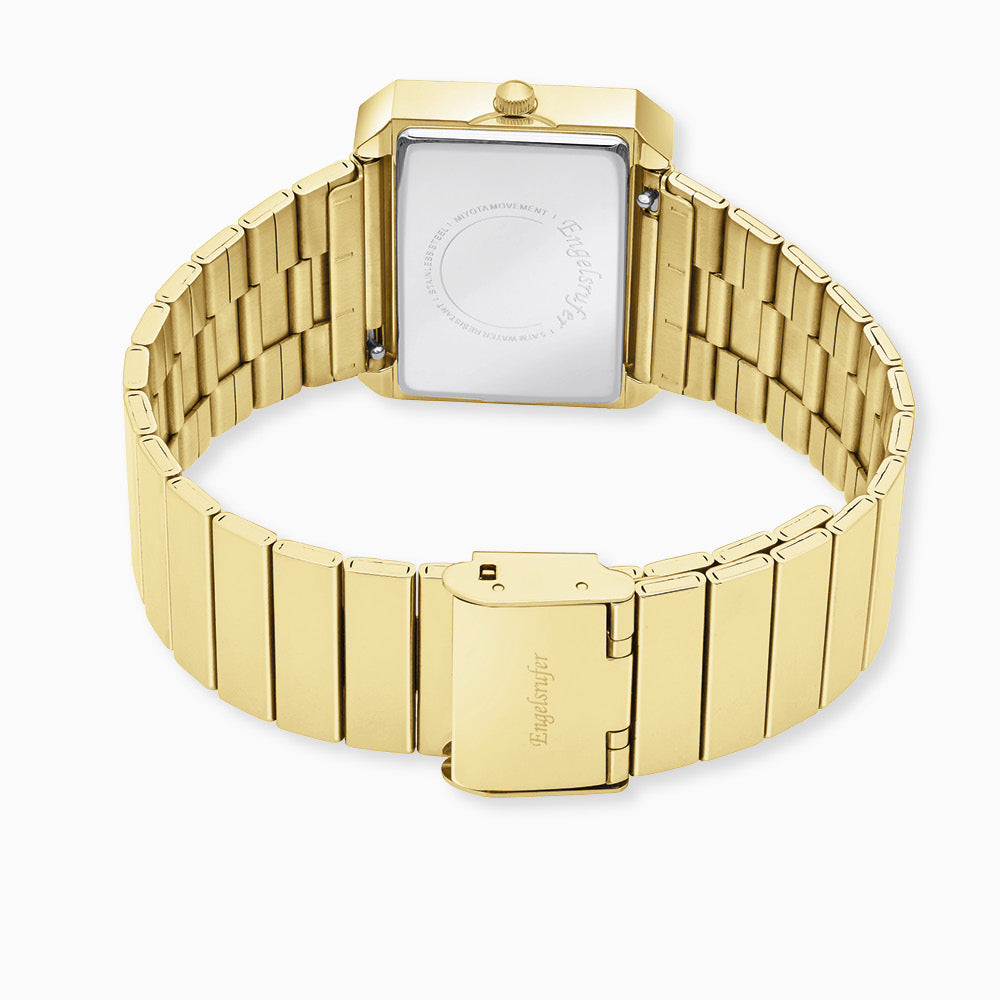 Engelsrufer Armbanduhr Lebensblume mit Edelstahl Armband in gold