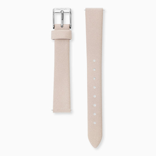 Engelsrufer leather watch strap beige with silver clasp 14 mm