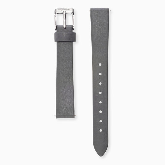 Engelsrufer graues Wechsel Lederband für Damen Uhren 14 mm Verschluss silber