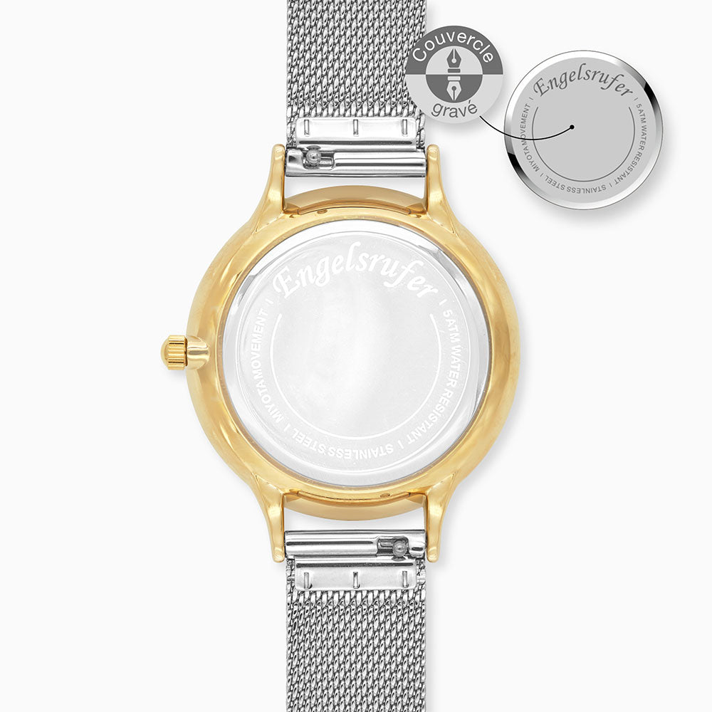 Engelsrufer Uhrenset Happy Hearts Edelstahl bicolor mit goldenem Armband
