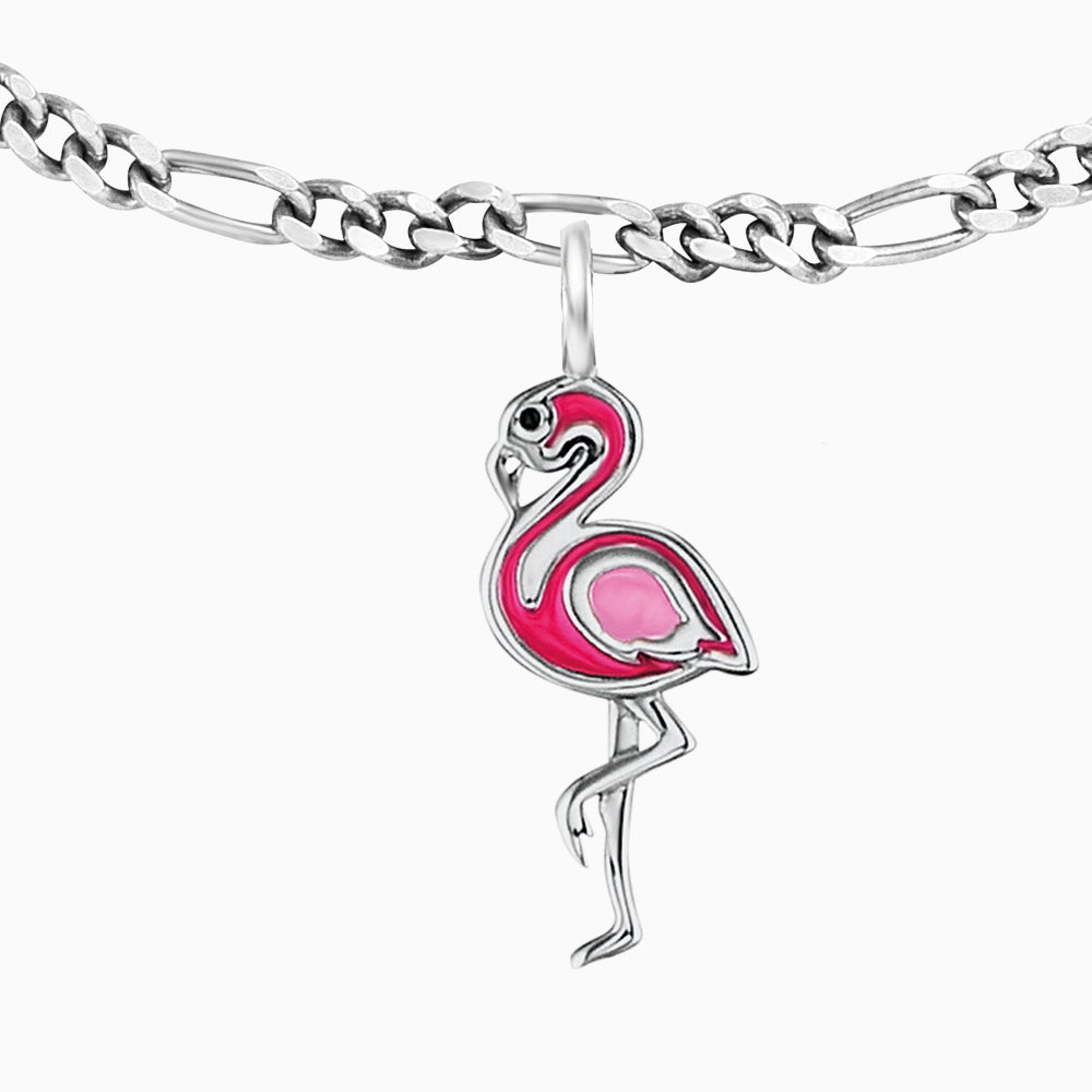 Engelsrufer Kinder Armband Flamingo Silber mit Emaille