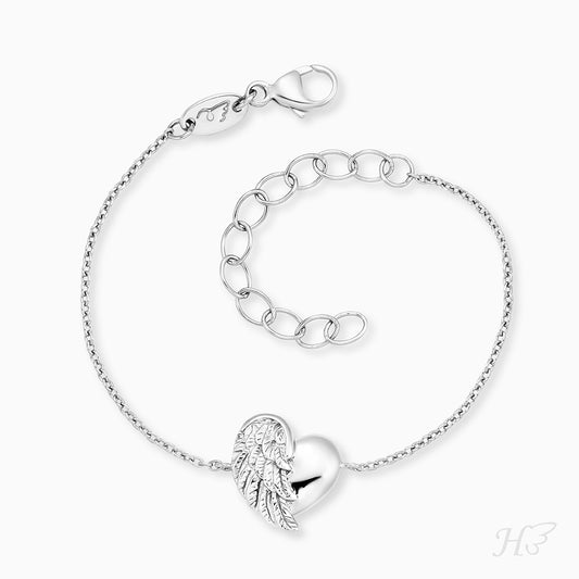 Engelsrufer children's bracelet girl with heart wings in silver