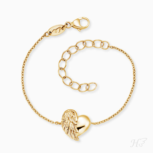 Engelsrufer children's bracelet girls with heart wings in gold
