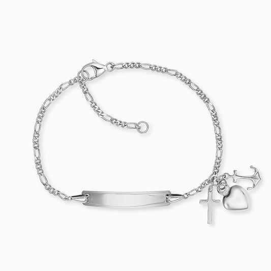 Engelsrufer girls children's bracelet silver with cross, heart and anchor pendants