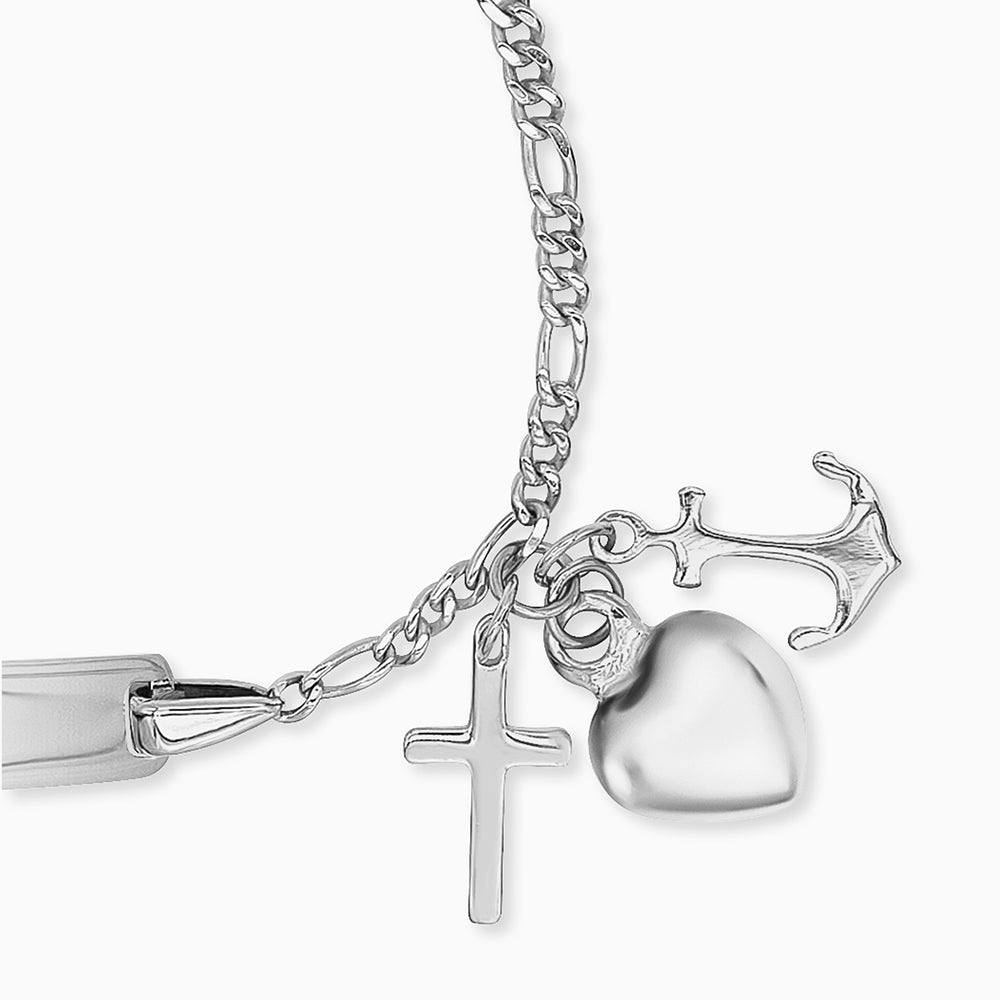 Engelsrufer girls children's bracelet silver with cross, heart and anchor pendants