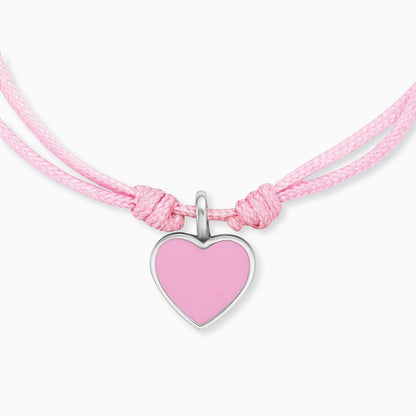 Engelsrufer girls children's bracelet pink nylon with heart pendant