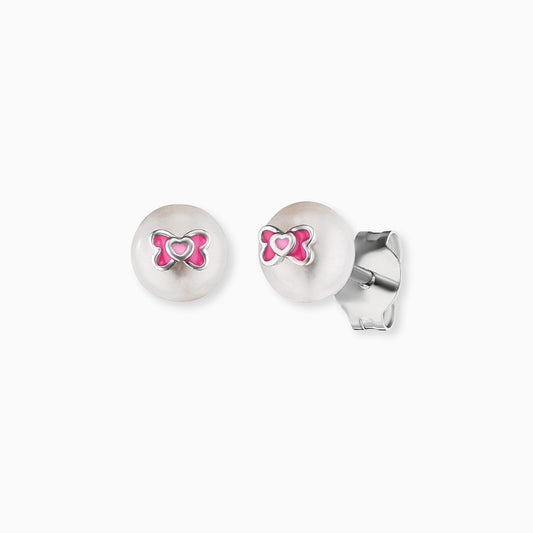 Engelsrufer children's earrings with freshwater pearl and bow symbol