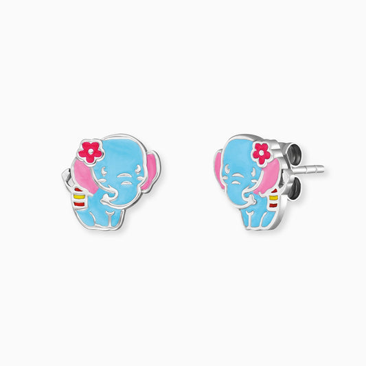 Engelsrufer children's earrings silver with blue elephant