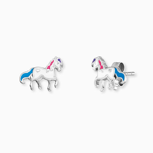 Engelsrufer children's earrings silver with white horse