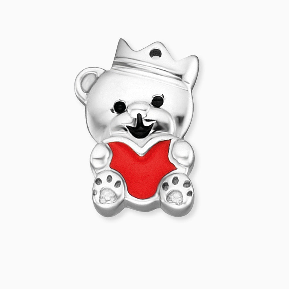 Engelsrufer children's earrings silver bear with red heart