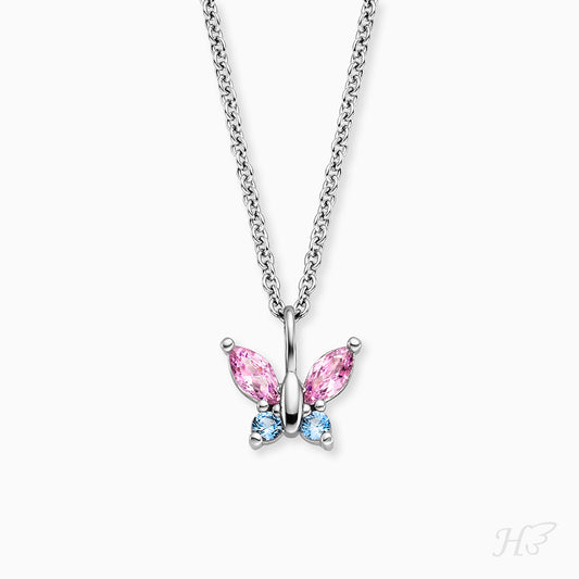 Engelsrufer children's necklace girls butterfly with zirconia multicolor