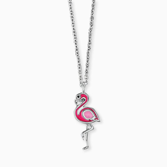 Engelsrufer girls' children's necklace silver with pink flamingo pendant