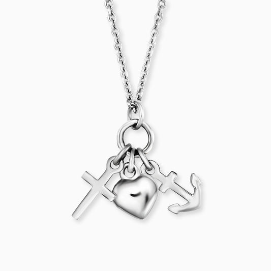 Engelsrufer Mädchen-Kinderkette Silber mit Kreuz, Herz und Anker Anhänger