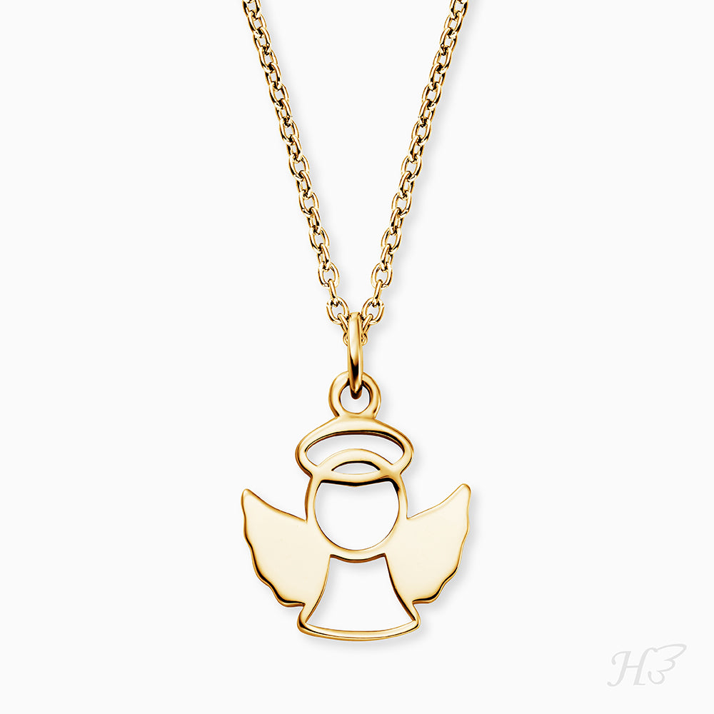 Engelsrufer girls' children's necklace in gold with halo angel