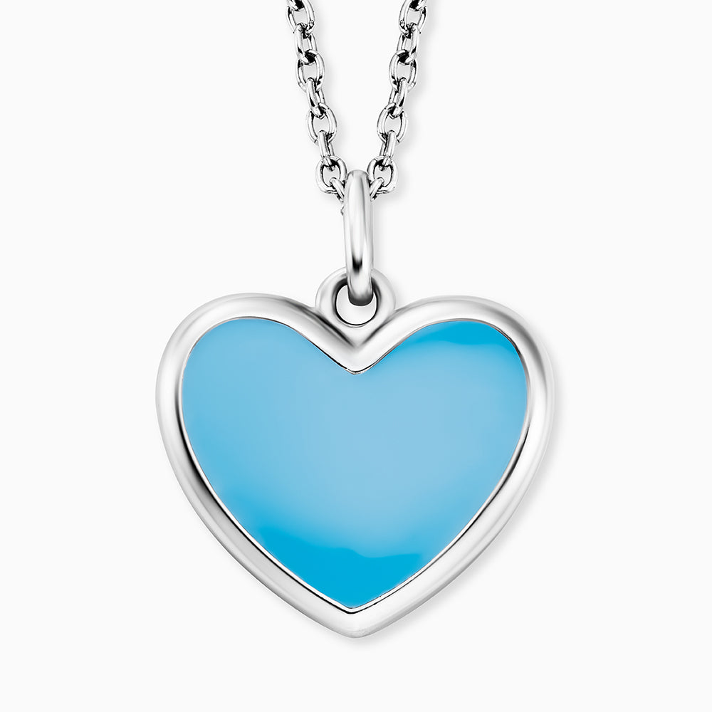Engelsrufer necklace girl with enamel heart pendant in turquoise