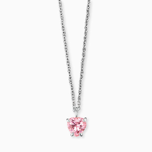 Engelsrufer girls' children's necklace silver with zirconia heart pink