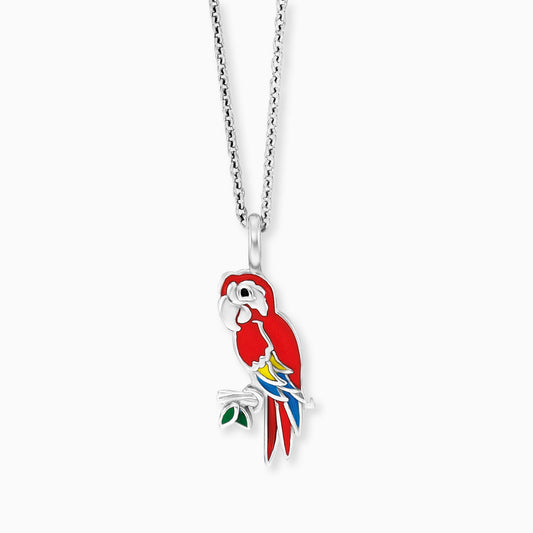 Engelsrufer children's necklace girls silver with red parrot