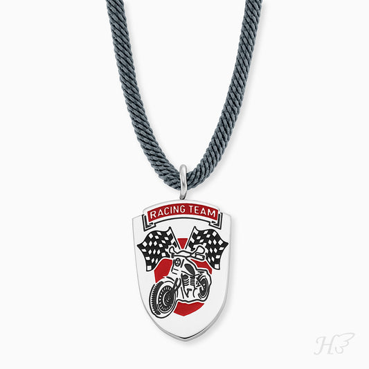 Engelsrufer children's necklace boys stainless steel with enamel racing driver