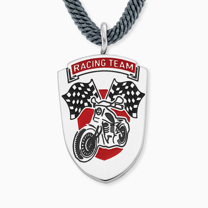 Engelsrufer children's necklace boys stainless steel with enamel racing driver