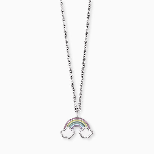 Engelsrufer Mädchen-Kinderkette Silber mit Regenbogen multicolor