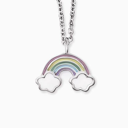 Engelsrufer Mädchen-Kinderkette Silber mit Regenbogen multicolor