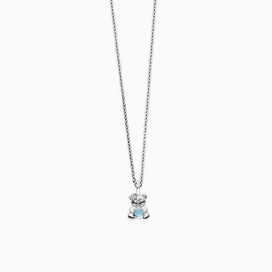 Engelsrufer children's necklace teddy silver with blue agate