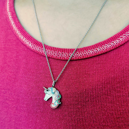 Engelsrufer girls' children's necklace silver with colored unicorn pendant