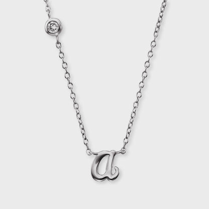 Halskette 925er Silber mit Initialen und Zirkonia